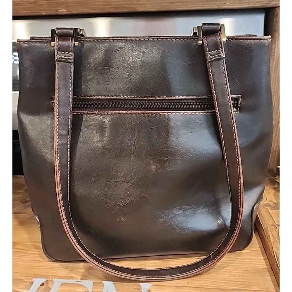 Smartlyte Brown‎ Vegan Leather Satchel Tote Shoulder Purse